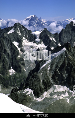 Les Alpes françaises à partir de l'Aiguille du Midi, Chamonix Banque D'Images