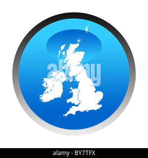 UK site bouton circulaire bleu isolé sur fond blanc. Banque D'Images
