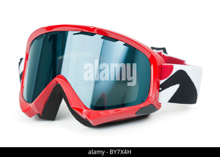 Tout nouveau lunettes de ski isolé sur fond blanc Banque D'Images