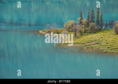 Baie de Wolong, Kanas, Xinjiang, Chine. Banque D'Images