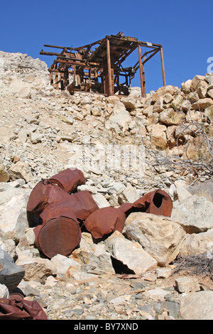 La Mine d'or perdu Burro's stamp mill dans Death Valley National Park Banque D'Images