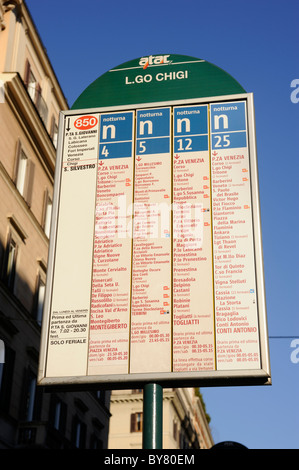 L'Italie, Rome, bus stop sign Banque D'Images