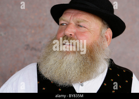 Un concurrent à la barbe et moustache Championships à Brighton, Angleterre. Photo par James Boardman. Banque D'Images