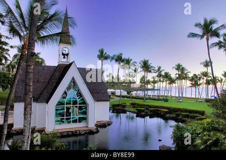 Wailea Station Chapelle au lever du soleil. Maui, Hawaii. Banque D'Images