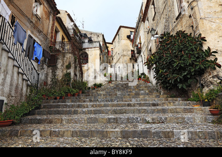 Streetview de scalea ville de Calabre Banque D'Images