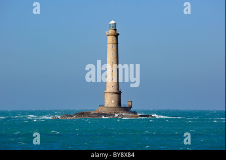 Le Phare Phare de la Haye à la Cap de la Hague, Goury, Normandie, France Banque D'Images