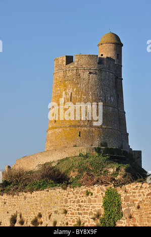 La tour Tour Vauban à Saint-Vaast-la-Hougue, Normandie, France Banque D'Images