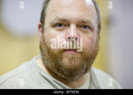 Portrait of a middle aged et obèse barbu. Banque D'Images