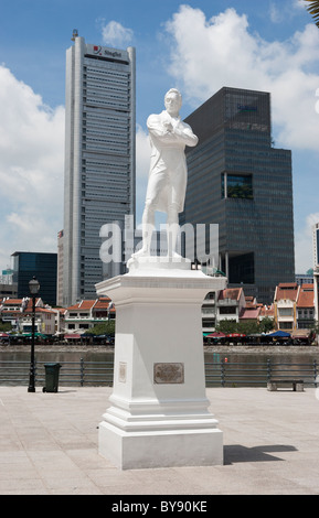 Statue Raffles, Singapour Banque D'Images