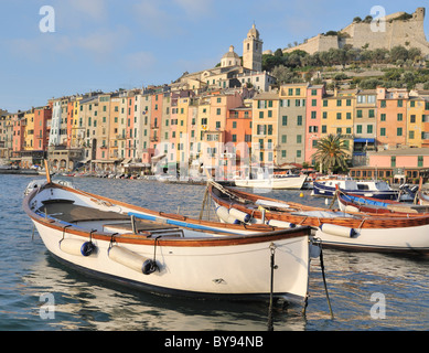 Les bateaux traditionnels dans la région de port de Porto Venere, La Spezia, Italie Banque D'Images