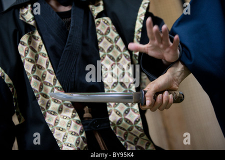 Le ninja arts à l'Académie de la Kei Jidai Shinryu de l'école ninja, Tokyo, Japon, Banque D'Images