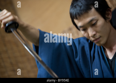 Le ninja arts à l'Académie de la Kei Jidai Shinryu de l'école ninja, Tokyo, Japon, Banque D'Images