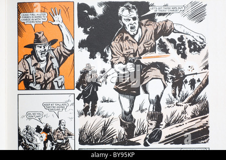 Classic 1970 Boy's war comic cartoon. Banque D'Images