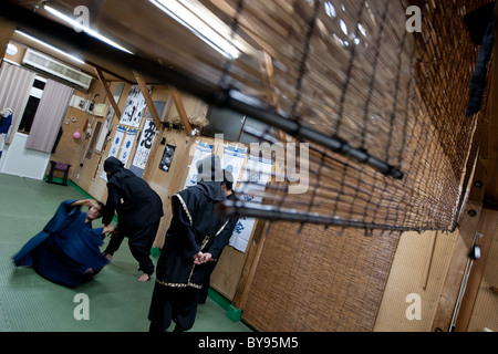 Le ninja arts à l'Académie de la Kei Jidai Shinryu de l'école ninja, Tokyo, Japon, Banque D'Images