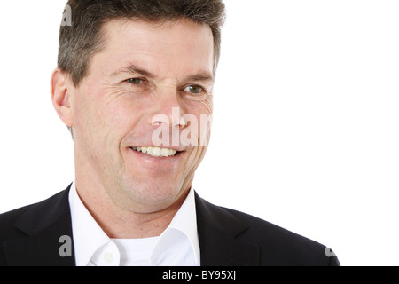 Homme d'âge moyen attrayant. Le tout sur fond blanc. Banque D'Images