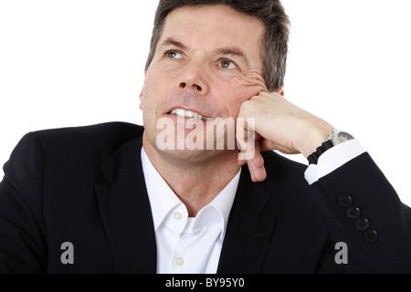Homme d'âge moyen attrayant. Le tout sur fond blanc. Banque D'Images