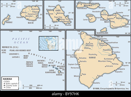 Carte politique de l'Arkansas Banque D'Images