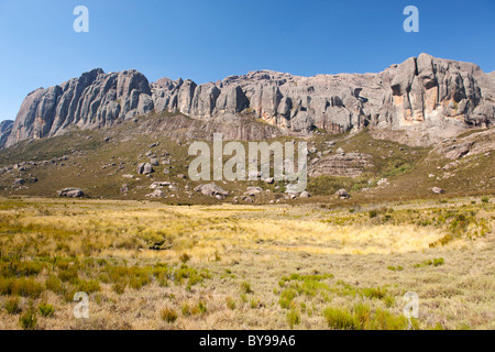 Le paysage d'Andringitra Parc National dans le sud de Madagascar. Banque D'Images