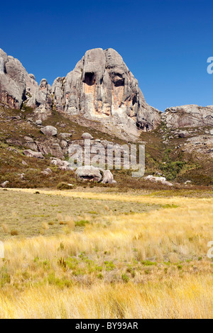 Le paysage d'Andringitra Parc National dans le sud de Madagascar. Banque D'Images