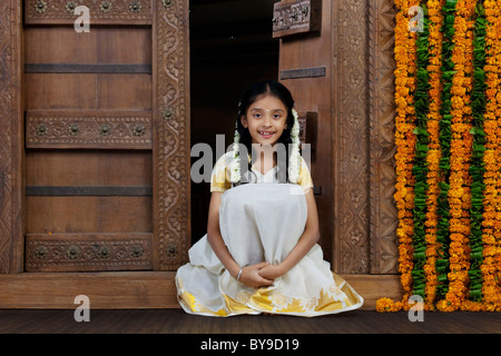 Portrait d'une jeune Indienne du Sud Banque D'Images