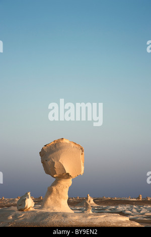 Formations calcaires dans la lumière du soir, le Parc National du Désert Blanc, Désert, Sahara, l'Egypte, l'Afrique du Nord Banque D'Images