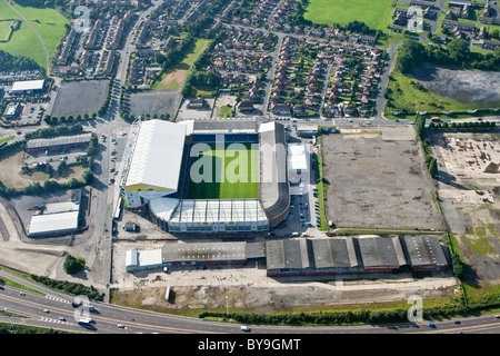 Ariel shot montrant Elland Road stadium de Leeds United Banque D'Images