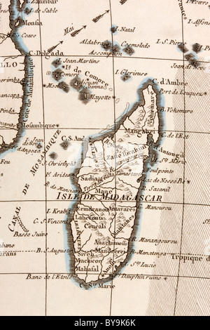 Madagascar et Comores vers 1760. Banque D'Images