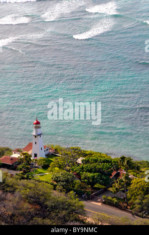 Diamond Head Lighthouse de Diamond Head Crater Honolulu Oahu Hawaii State Monument Banque D'Images