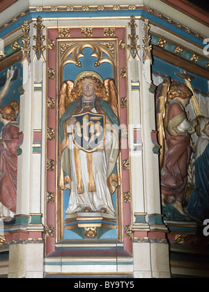 Canterbury Kent Angleterre Cathédrale de Canterbury gros plan sur Pulpit - Pulpit érigé en 1898 sculpté par George Bodley en mémoire de Dean Robert Pa Banque D'Images