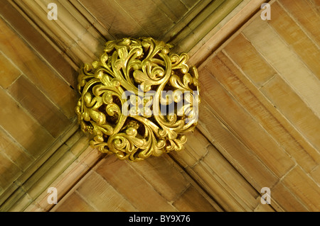 Patron de plafond à St Chad's Head Chapelle, Cathédrale de Lichfield, dans le Staffordshire, Angleterre, RU Banque D'Images