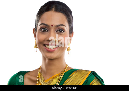 Portrait d'une femme Maharashtrian Banque D'Images