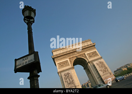 L'Arc de Triomphe, Place Charles de Gaulle, Paris Banque D'Images