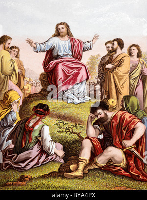 Illustration d'histoires de la Bible de Jésus et le Sermon sur la montagne Banque D'Images