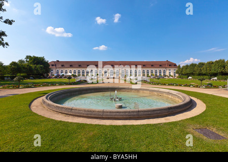 L'Orangerie et le jardin de la cour, Ansbach, Middle Franconia, Franconia, Bavaria, Germany, Europe Banque D'Images