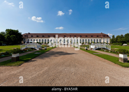 L'Orangerie et le jardin de la cour, Ansbach, Middle Franconia, Franconia, Bavaria, Germany, Europe Banque D'Images