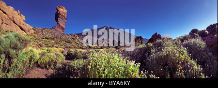 Roques de Garcia, le Mont Teide, ou Pico del Teide, Tenerife, Canaries, Espagne, Europe Banque D'Images