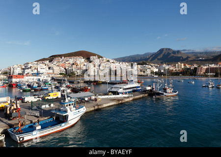 Port de pêche de Los Cristianos, l'île de Tenerife, Canaries, Espagne, Europe Banque D'Images