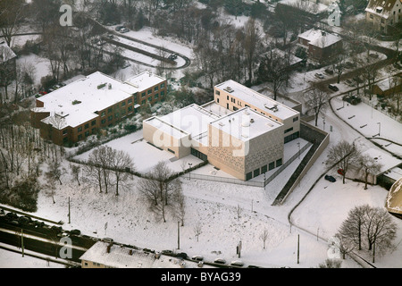 Vue aérienne, synagogue et le planétarium, Bochum, Rhénanie du Nord-Westphalie, région de la Ruhr, Allemagne, Europe Banque D'Images