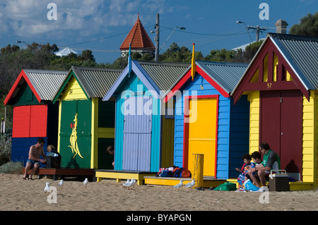 Echelle de bord de boîtes à Brighton, sur la baie de Port Phillip, Melbourne, Victoria, Australie Banque D'Images