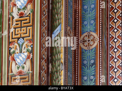 Détail de l'ornementation dans Byzantine-Romanesque la chapelle votive, Memorial Chapel St. Louis pour commémorer le Roi Ludwig II Banque D'Images