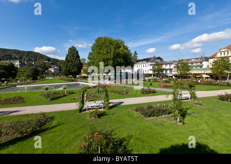 Jardin Kurpark et jardin Rosengarten, Bad Kissingen, Franconia, Bavaria, Germany, Europe Banque D'Images