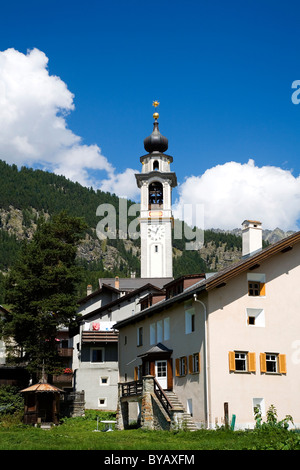 Vallée de l'Engadine, Samedan, Suisse, Europe Banque D'Images