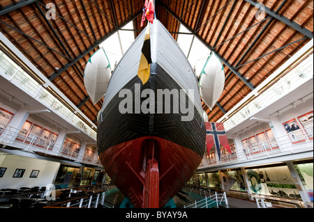 L'île aux musées Bygdøy, navire Fram dans Frammuseet, Oslo, Norvège Banque D'Images