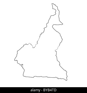 Contours, carte du Cameroun Banque D'Images