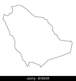 Contours, la carte de l'Arabie Saoudite Banque D'Images