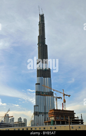 Site de construction du Burj Khalifa, Dubaï, Dubaï, Émirats arabes unis, Moyen Orient Banque D'Images