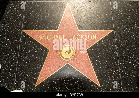 Walk of Fame star, Michael Jackson, Hollywood Boulevard, Los Angeles, Californie, USA Banque D'Images