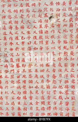 Les caractères vietnamiens sur plaque de marbre, Nha Trang, Vietnam, Asie Banque D'Images