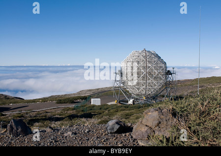 Télescopes astronomiques sur le volcan de Taburiente, La Palma, Canary Islands, Spain, Europe Banque D'Images