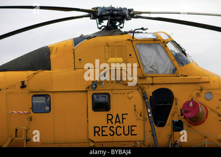 Un hélicoptère de sauvetage de la RAF mis hors service Banque D'Images